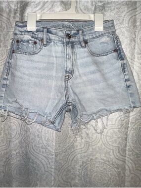 American Eagle Outfitters Light Blue Distressed Denim Shorts